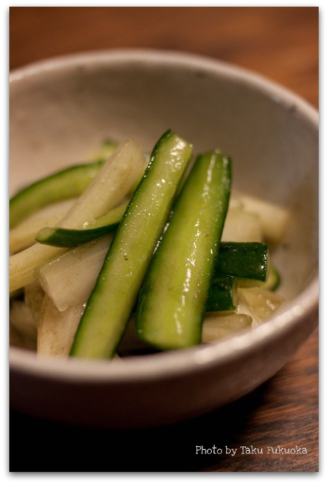 セロリと胡瓜の昆布茶漬け