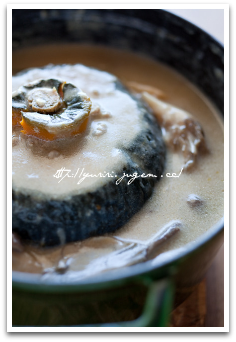 20101011-カボチャのひき肉詰め茸ソース煮込-6.jpg