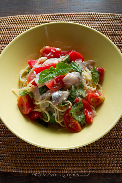 20110720鯵の酢〆とトマトの冷たいパスタ.jpg