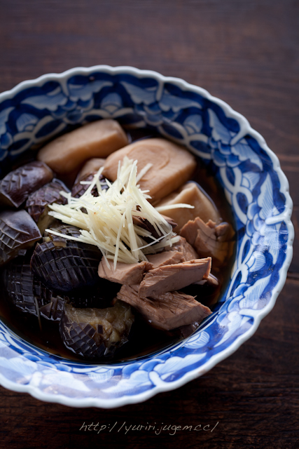 20110804 ナスと訛り節とお麩の煮物.jpg