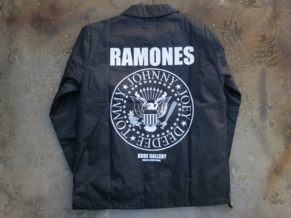 RUDE GALLERY RAMONES ナイロンコーチジャケット S ブラック ルード