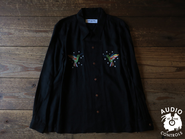 ルードギャラリー ハミングバードシャツ 黒 Mサイズ HUMMINGBIRD OPEN COLLAR L/S SHIRT (BLACK) / RUDE GALLERY