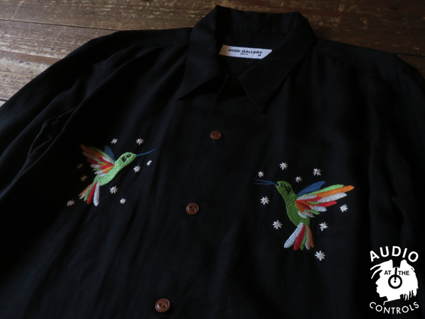 RUDE GALLERY ルードギャラリー　ハミングバード オープンカラーシャツ HUMMINGBIRD OPEN COLLAR L/S SHIRT (BLACK) / RUDE GALLERY