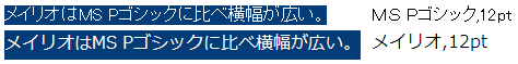 メイリオは上下の空隙が大きい