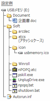USBメモリのフォルダ想定例