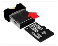 microSD/microSDHCを差し込んで使用するUSBメモリ