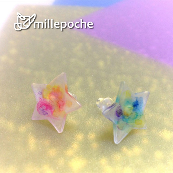 パステル画 植物と天体 A4サイズ宙花 パステル画 植物と天体 A4サイズ宙花
