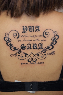 文字メッセージ 背中 Yk Tattoo Blog