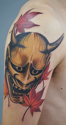 刺青キューピー。般若、紅葉ちらし （般若と紅葉 腕抜き | YK-TATTOO 