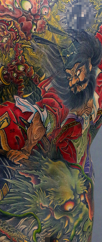 騎龍鍾馗 鬼退治 背中 制作中 | YK-TATTOO BLOG