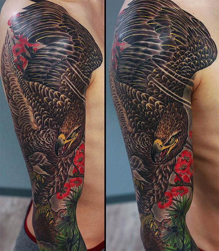 鷹 梅 松 腕 完成 | YK-TATTOO BLOG 鷹 梅 松 腕 完成 | YK-TATTOO BLOG
