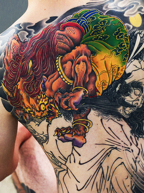 鍾馗鬼退治 背中一面 製作中 | YK-TATTOO BLOG