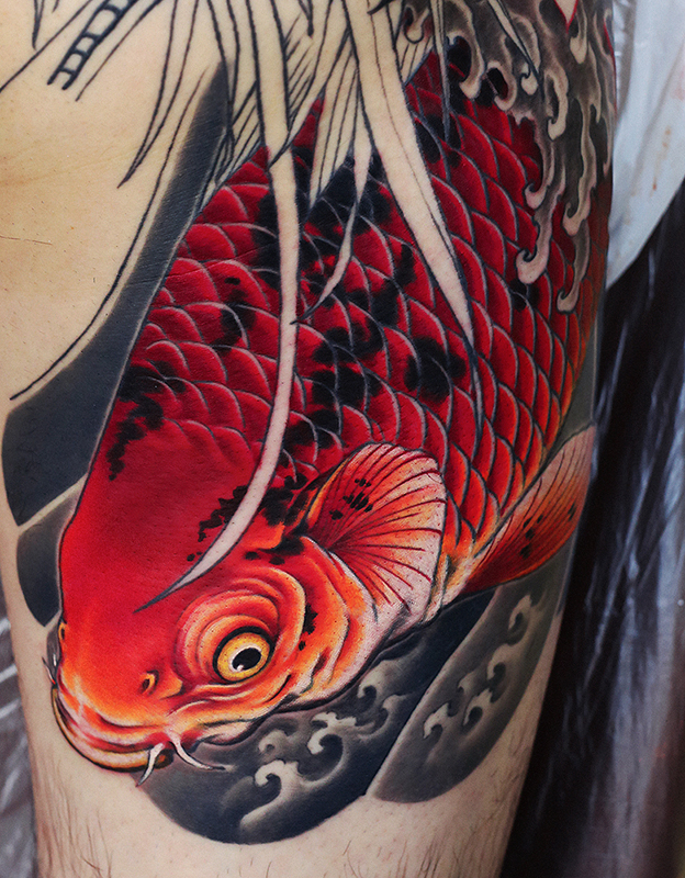 鯉 鶴 背中一面 製作中 | YK-TATTOO BLOG