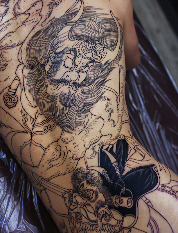 水滸伝 黒旋風李逵 背中一面 開始 | YK-TATTOO BLOG