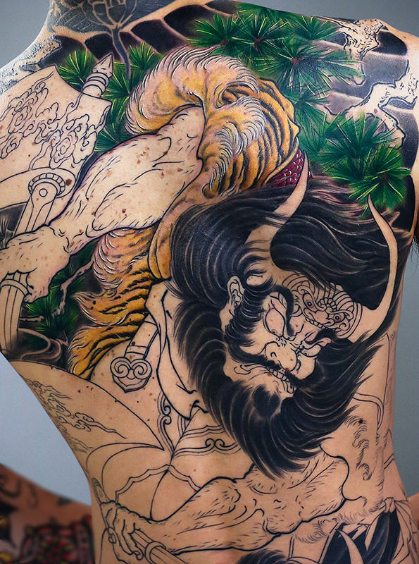 黒旋風李逵（人物） 水滸伝 背中一面 製作中 | YK-TATTOO BLOG