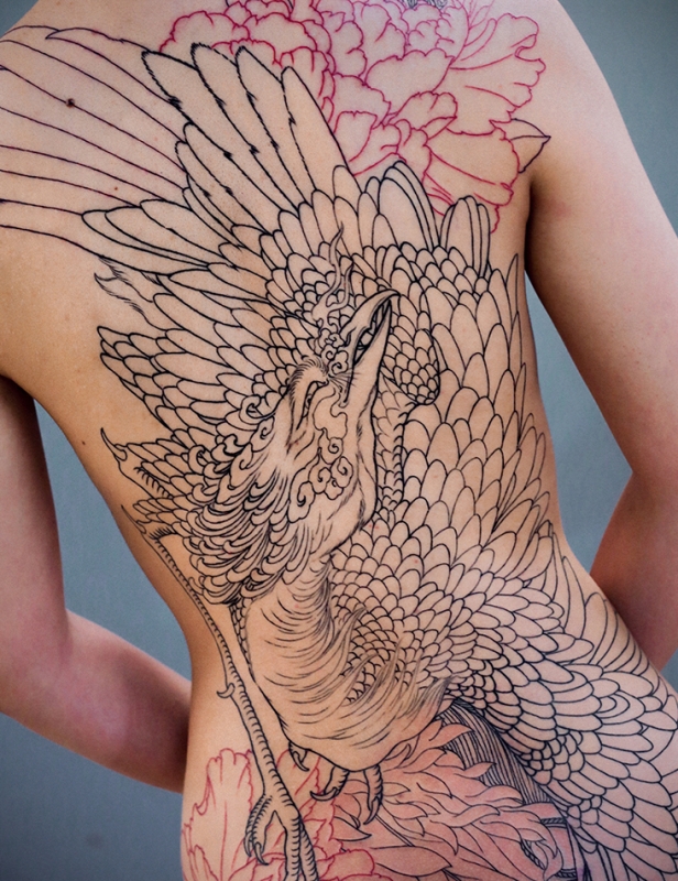 鳳凰 牡丹 背中 製作中 | YK-TATTOO BLOG