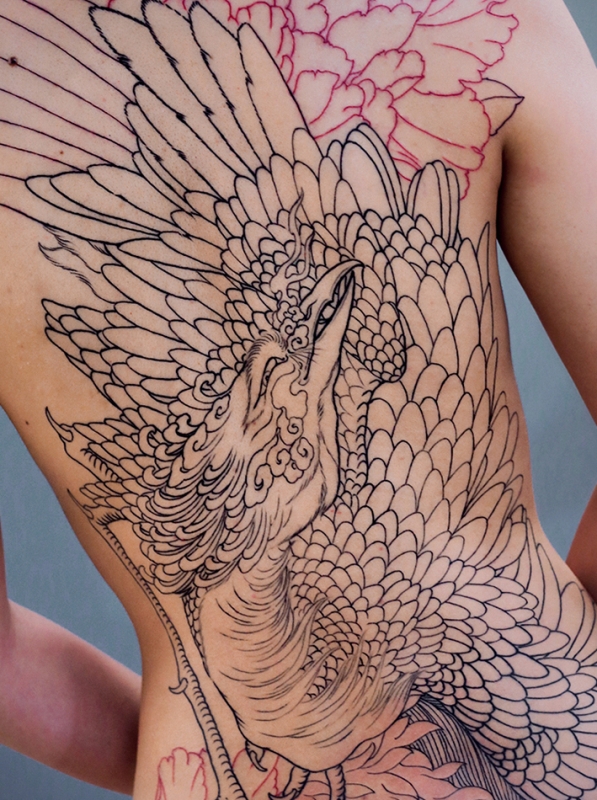 鳳凰 牡丹 背中 製作中 | YK-TATTOO BLOG