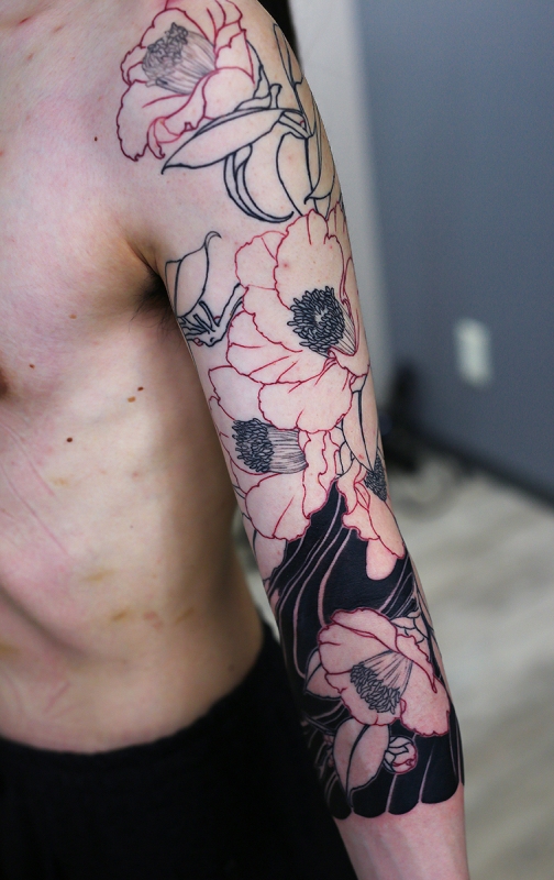 椿 腕七分 製作中 | YK-TATTOO BLOG