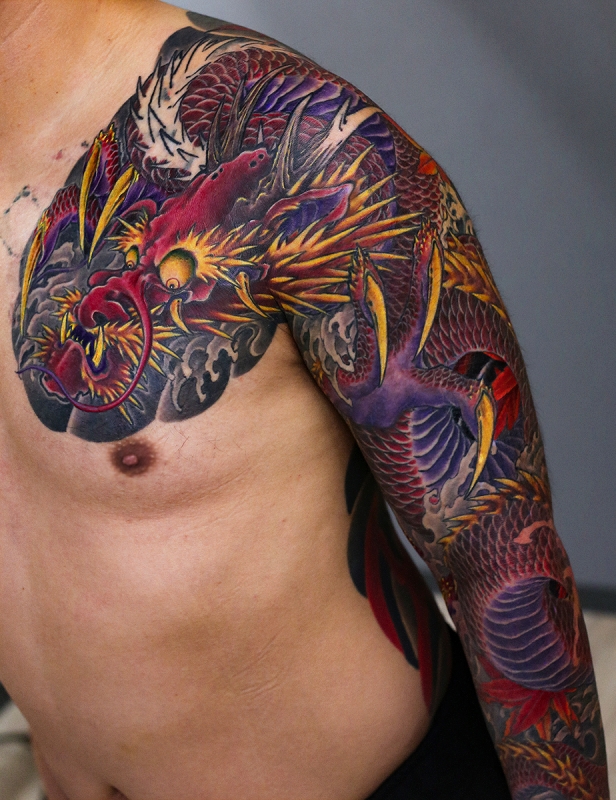 赤龍 オールカバーアップ 腕十分袖 製作中 | YK-TATTOO BLOG