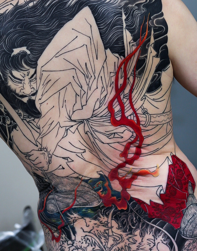 須佐之男命 ヤマタノオロチ退治 背中一面 製作中 | YK-TATTOO BLOG