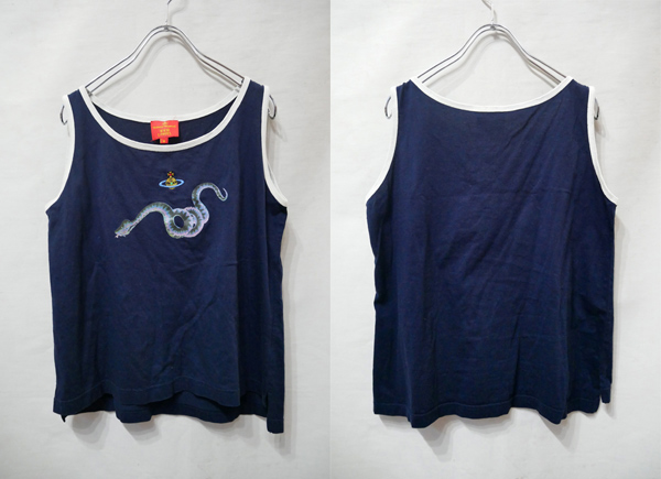 美品　ヴィヴィアンウエストウッドレッドレーベル　オーブ刺繍　タンクトップ ヴィヴィアンウエストウッドレッドレーベル Vivienne Westwood