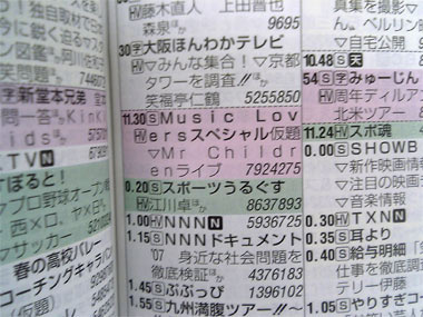 Music Lovers¥¹¥Ú¥·¥ã¥ë¡¡Mr.Children¥é¥¤¥Ö