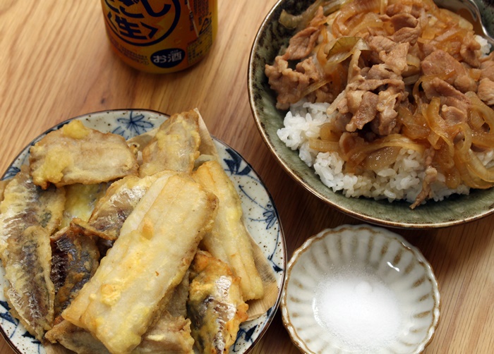 2016-10-30太刀魚と鯵の天ぷら 豚丼2.JPG