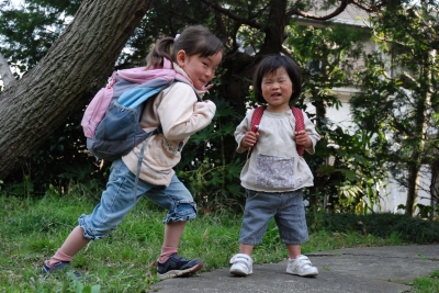 リュックしょって