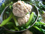肉圓鶏毛菜湯