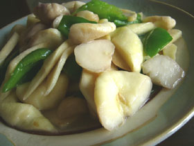 菰菜炒菱角