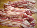 冷凍にして薄切りにする豚肉
