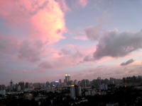 上海の夕日