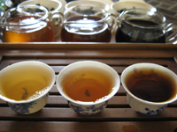 蒸して煎じるプーアル茶