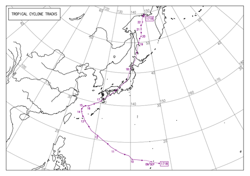 過去の台風進路