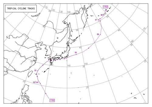 過去の台風進路