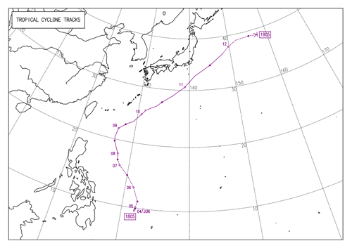 過去の台風進路