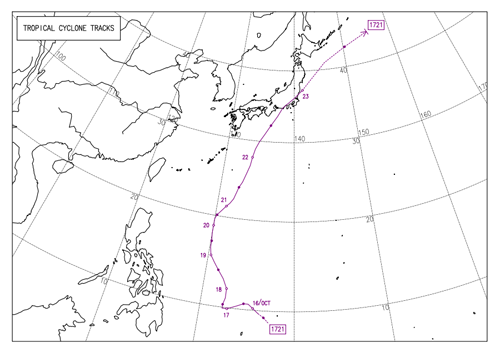 過去の台風進路