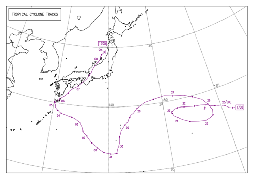 過去の台風進路