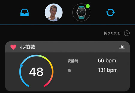 GARMIN fenix5S心拍数