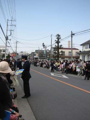 喜多院沿道の警備