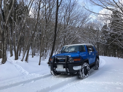 FJクルーザー_ブルー_グリルガード_雪上ドライブ_栃木県_Tちゃん