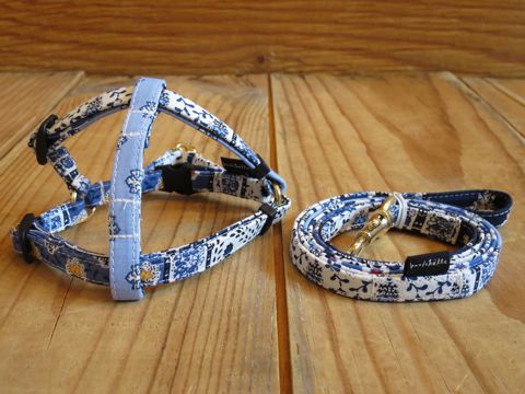 եȥҥåƥꥸʥإ顼꡼ɥ꡼ϡͥʸ褫襤μơϥե֥åХƥץ bleu Collar Leash Harness_3.jpg