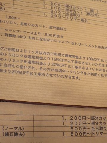 トリミング料金表フントヒュッテトリミング料金オプション温泉ハーブパックデンタルケアゼオライトデンタルケア東京都文京区本駒込3-27-6-101犬カットモデル画像_2.jpg