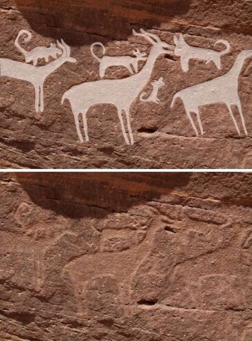 最古の犬の絵か? 狩りやペットの歴史にも一石 サウジアラビアで発見、紀元前5000〜紀元前8000年とも_4