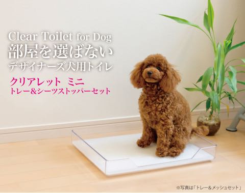 クリアレット ミニ トレー&シーツストッパーセット【一部店舗様限定商品】 clearlet ミニ 画像 ペットトイレ 犬 トイレ 透明 デザイナーズ オシャレな犬用品 _ 1.jpg