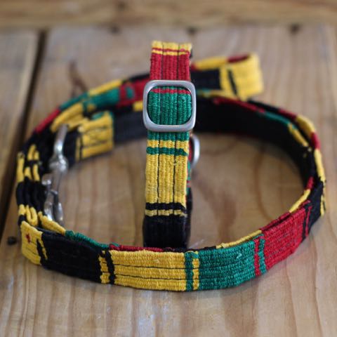 Color Pet Products MAYA Rasta カラーペットプロダクツ マヤ 首輪&リードセット ラスタカラー ジャマイカ レゲエ 民族 かわいい 犬グッズ 犬用品 販売 東京 フントヒュッテ 6.jpg