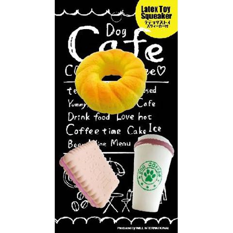 dogcafe ティーブレイク コーヒータンブラー ドーナツ クッキー 犬用おもちゃ ラテックス スクイーカー ドッグトイ 画像 dogtoy _ 1.jpg
