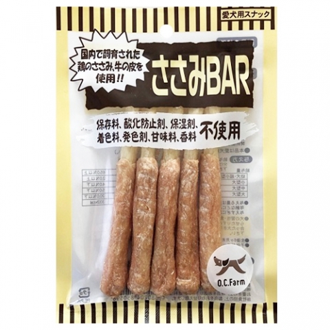 オーシーファーム ささみＢＡＲ 5本 ささみBAR 国内で飼育された鶏のささみ使用 ocfarm 牛皮 鶏ささみ 国産小麦粉 米粉 犬のおやつ 国産 日本製 MADE IN JAPAN 犬 フントヒュッテ 文京区 駒込 台東区 鳥越 hundehutte _ 通販2