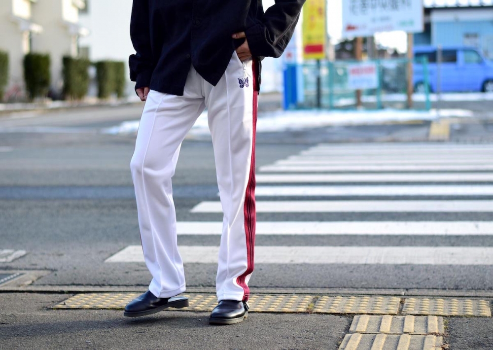 ストレート　ホワイト　レッド　needles トラックパンツ