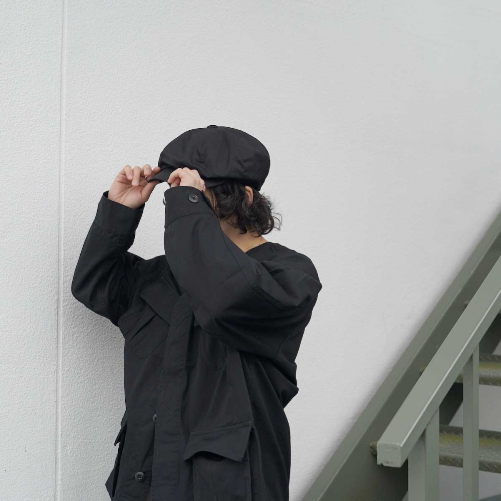 2025SS KIJIMA TAKAYUKI BIG CASQUETTE 黒 3 POLY CHINO FLAT BIG CASQUETTE | KIJIMA TAKAYUKI(キジマ